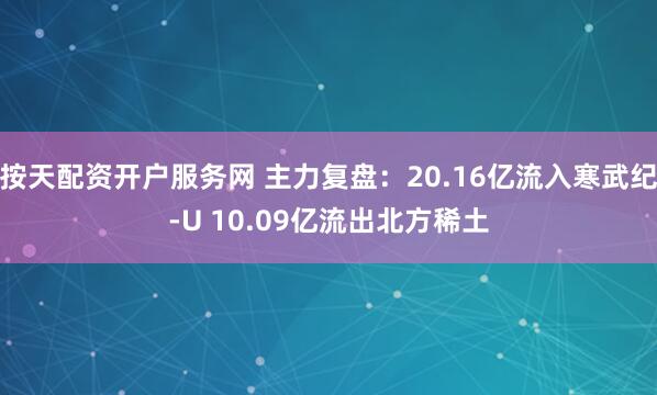 按天配资开户服务网 主力复盘：20.16亿流入寒武纪-U 10.09亿流出北方稀土